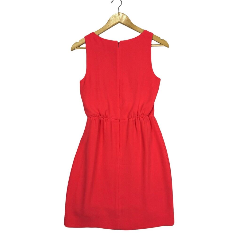 J.Crew Pink Sleeveless Dress Size 0 Round Neck Sheath Fitted Elastic Cinch Waist - Picture 2 of 12
